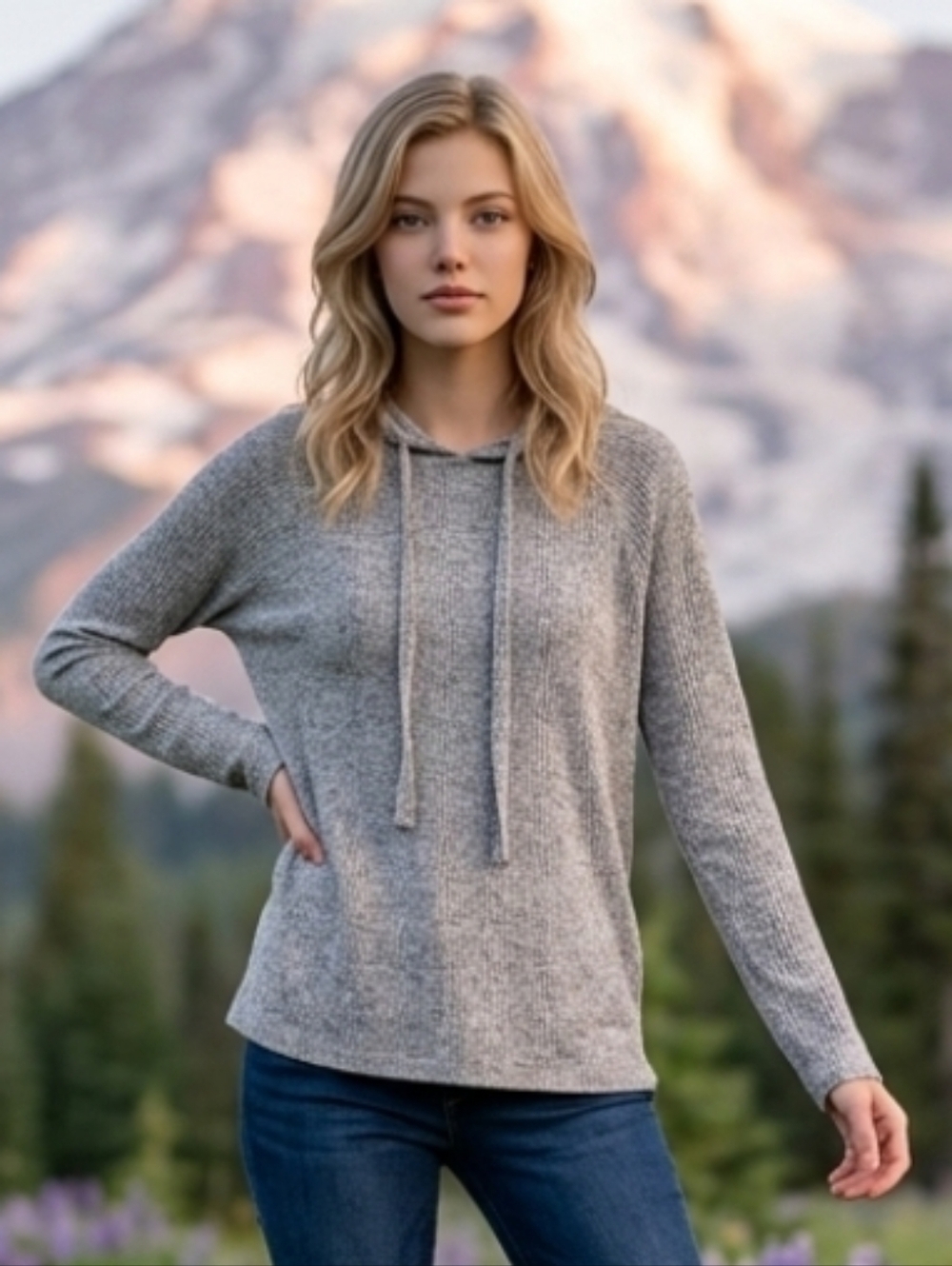 Kenneth Cole Gray Hooded Sweater Size Small